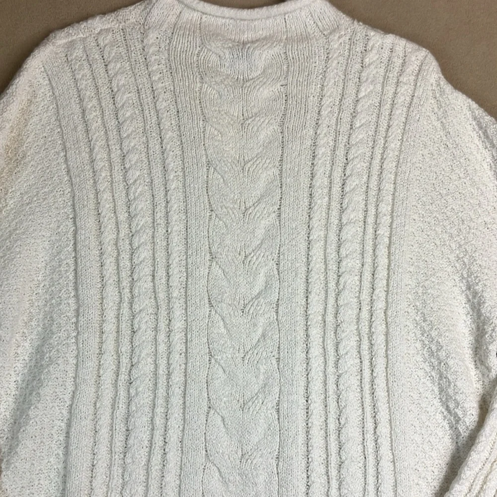 J Crew Roll Neck Cable Knit Ivory‎ Comfy Sweater Cardigan Women’s size 2X